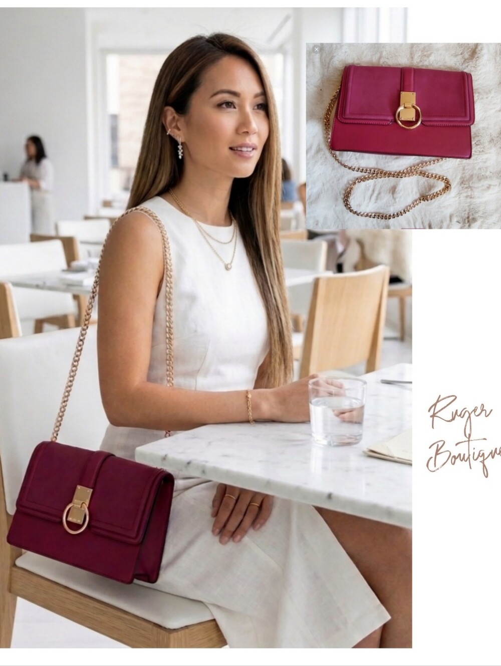 🌿ALDO Women's Magenta Cross Body Goldtone Hardware Bag